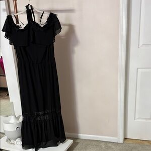 Nanette Lepore Black Ruffled Maxi Dress